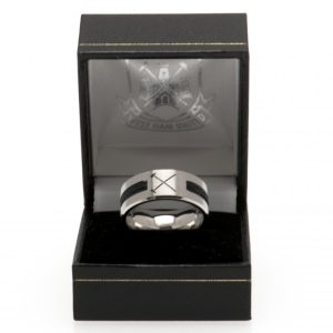 west ham united fc black inlay ring medium hm