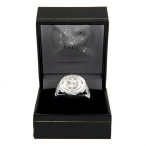 celtic fc silver plated crest ring medium