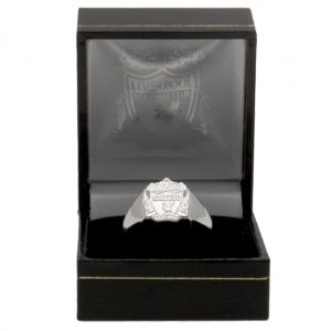 liverpool fc silver plated crest ring small