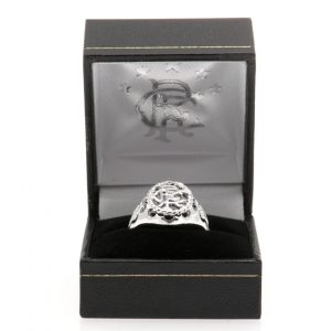 rangers fc silver plated crest ring small