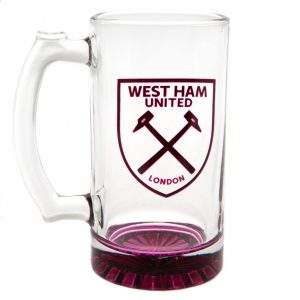 west ham united fc stein glass tankard