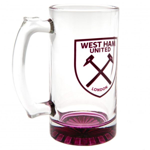 west ham united fc stein glass tankard