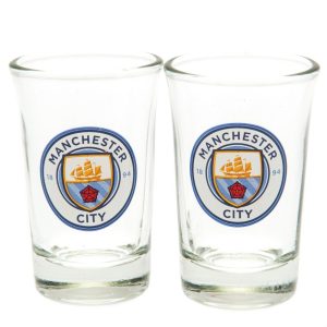 manchester city fc 2pk shot glass set