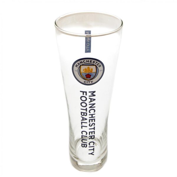 manchester city fc tall beer glass