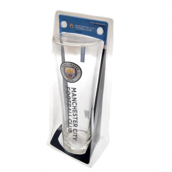 manchester city fc tall beer glass