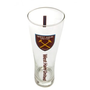 west ham united fc tall beer glass