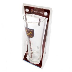 west ham united fc tall beer glass