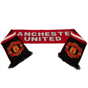 manchester united fc stripe scarf