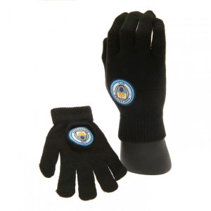 manchester city fc knitted gloves junior