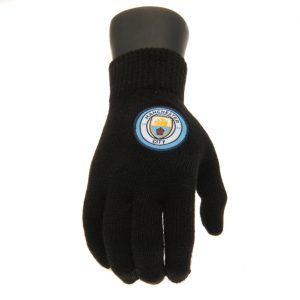 manchester city fc knitted gloves junior