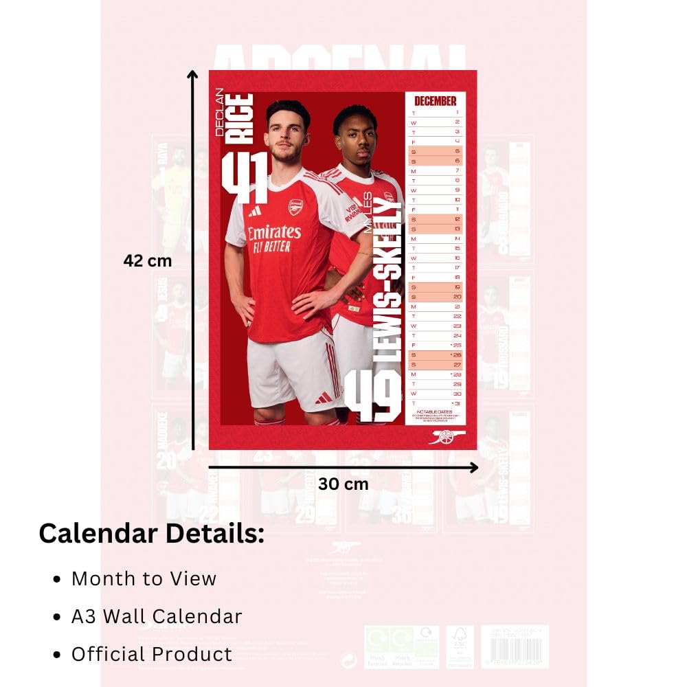 Arsenal FC A3 Calendar 2026 - Image 5