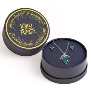 The Lord Of The Rings Leaf Of Lorien Necklace & Earrings Gift Bo